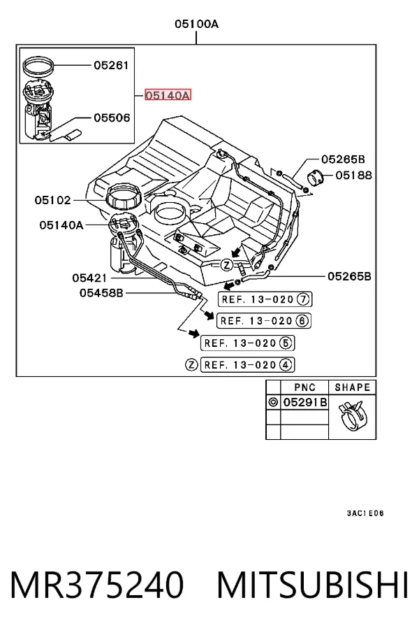 Бензонасос Mitsubishi Carisma DA
