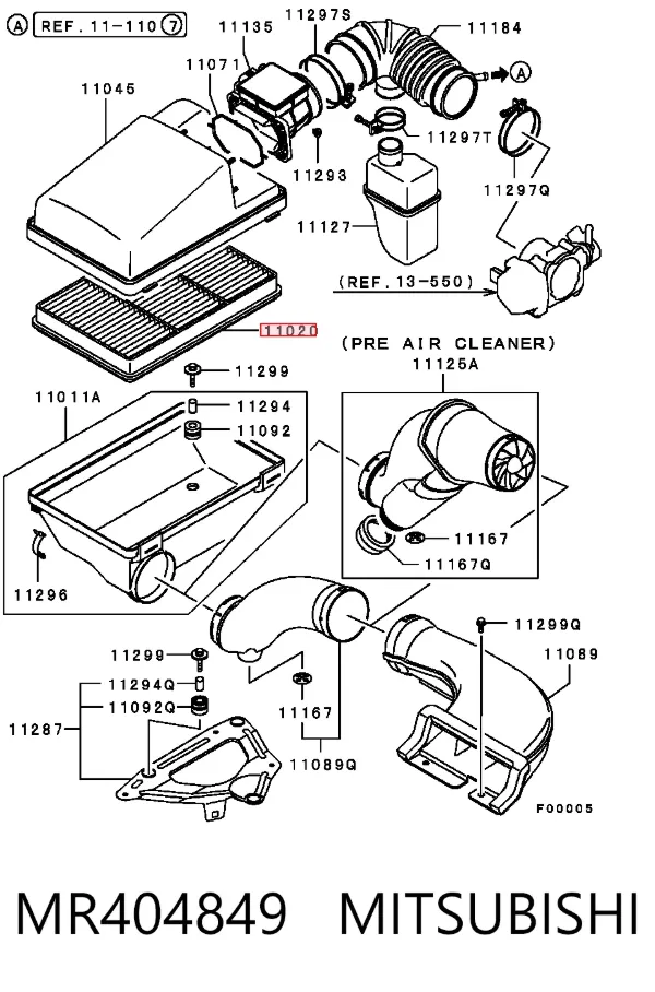 Повітряний фільтр MR404849 Mitsubishi