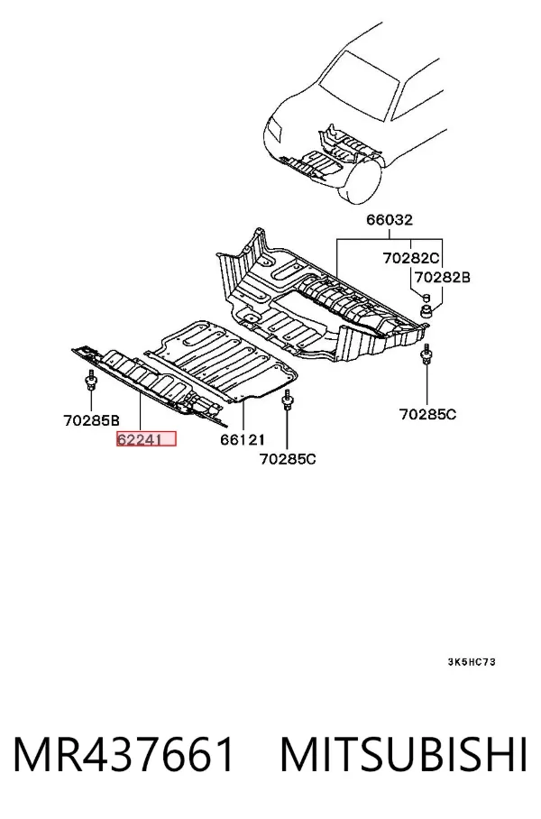 Захист двигуна передній MR437661 Mitsubishi