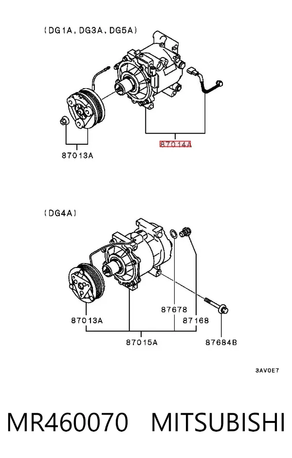 Компресор кондиціонера MR460070 Mitsubishi