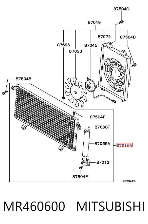 Радіатор кондиціонера MR460600 Mitsubishi