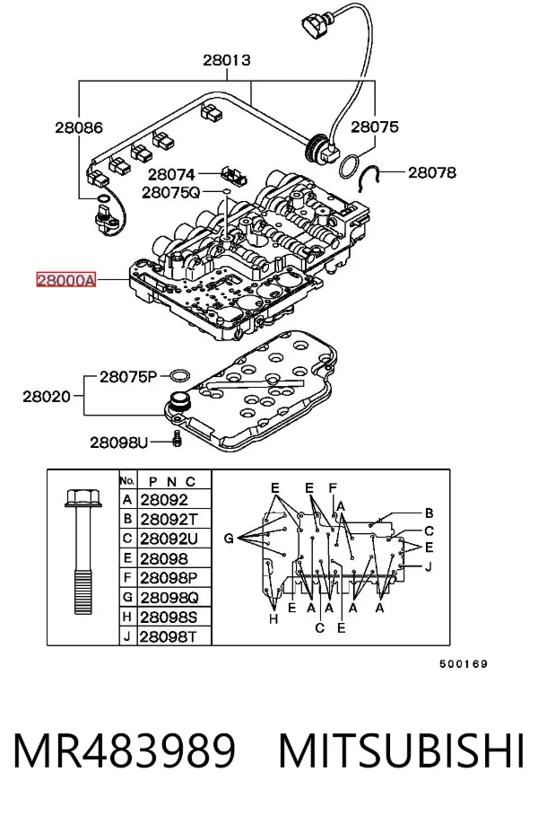 Гідроблок АКПП MR483989 Mitsubishi
