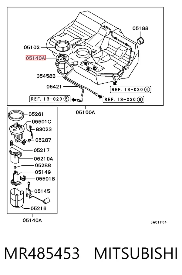 Бензонасос MR485453 Mitsubishi