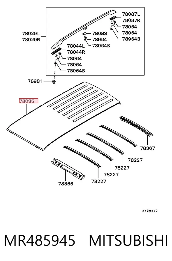 Дах MR485945 Mitsubishi