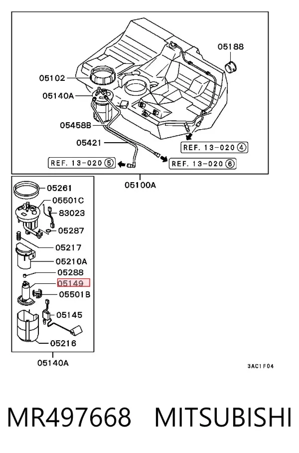 Насос паливний електричний MR497668 Mitsubishi