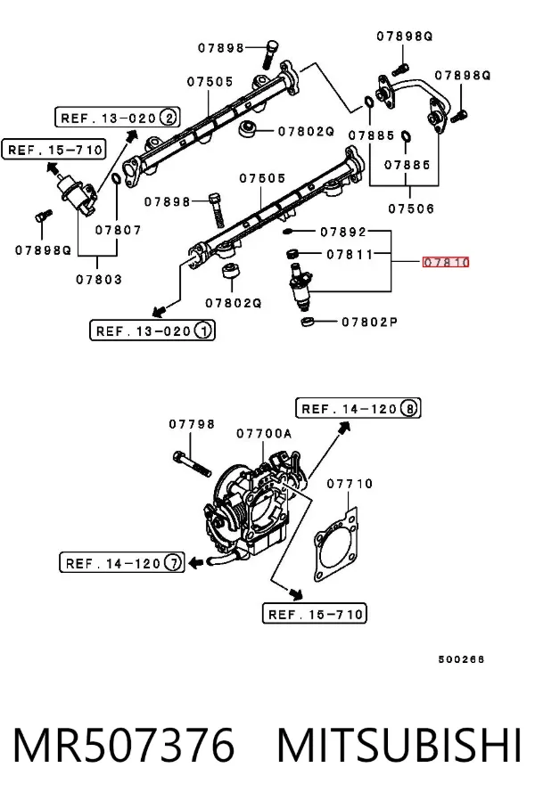 Паливні форсунки MR507376 Mitsubishi
