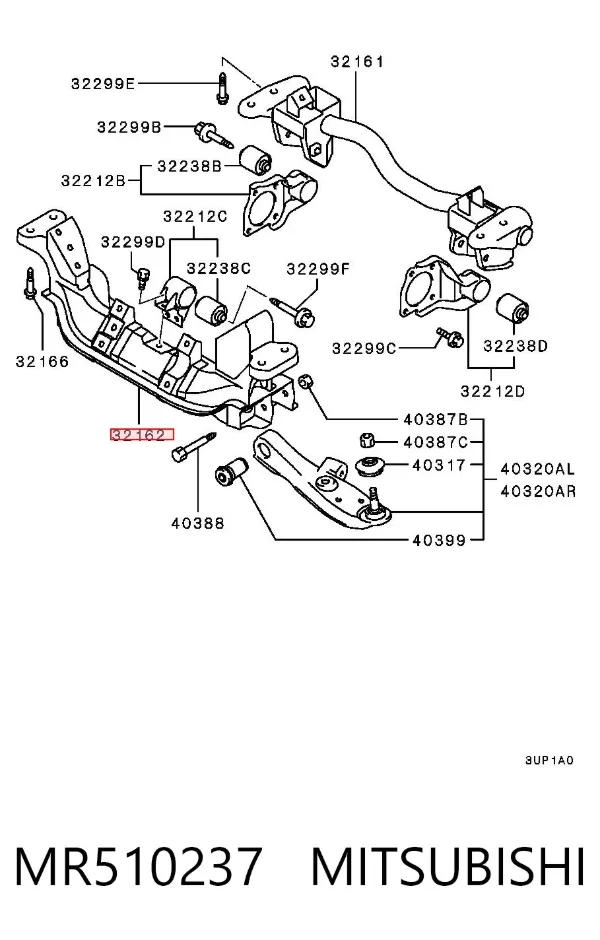 Підрамник передній MR510237 Mitsubishi