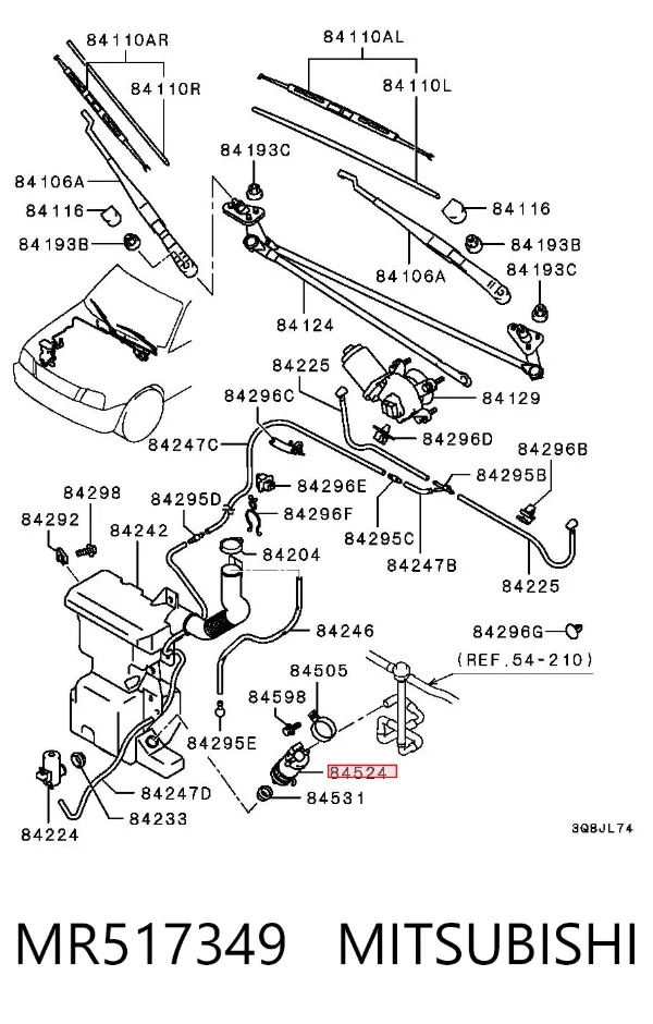Насос-двигун омивача фар MR517349 Mitsubishi
