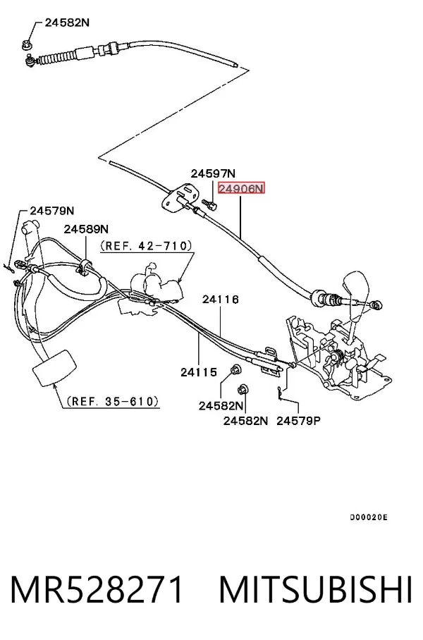 Трос перемикання передач, вибору передачі MR528271 Mitsubishi