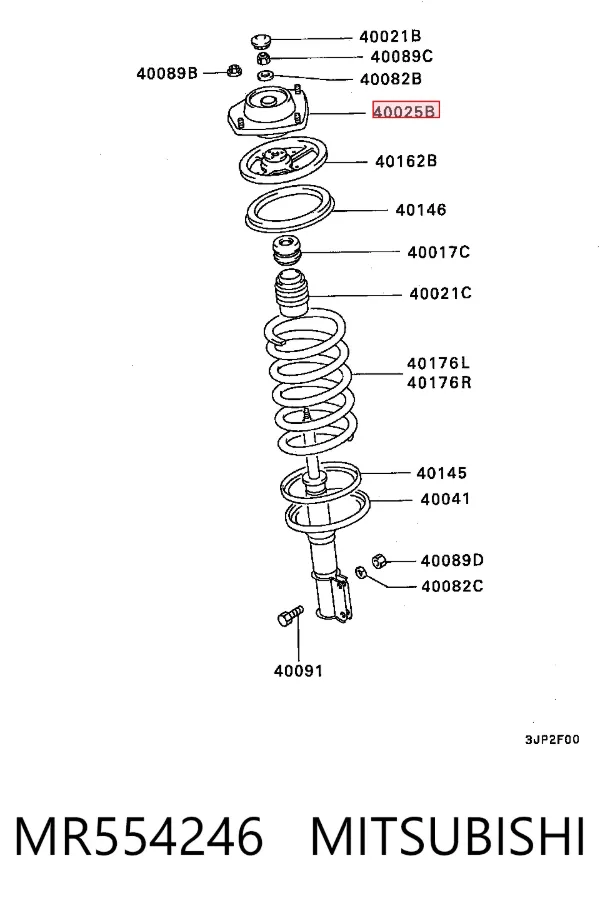 Опора амортизатора переднього MR554246 Mitsubishi