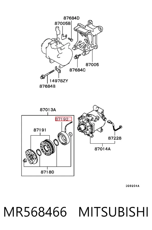 Муфта компресора кондиціонера MR568466 Mitsubishi
