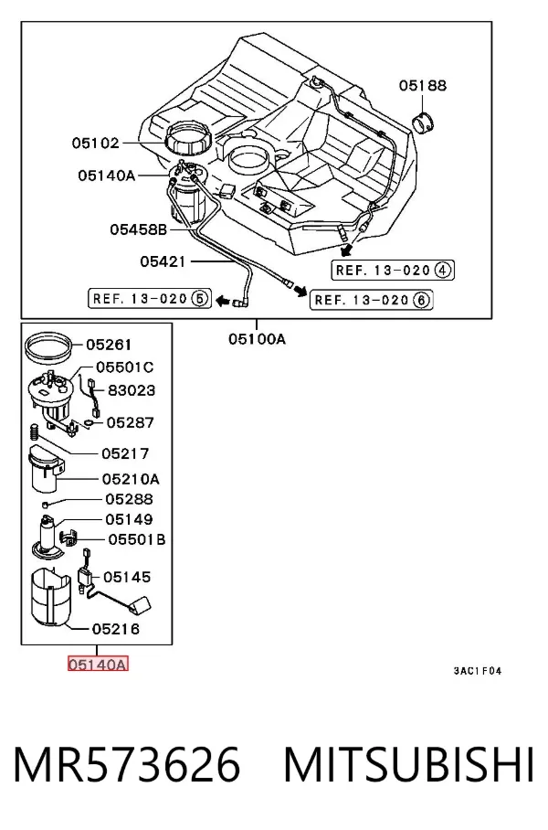 Бензонасос MR573626 Mitsubishi