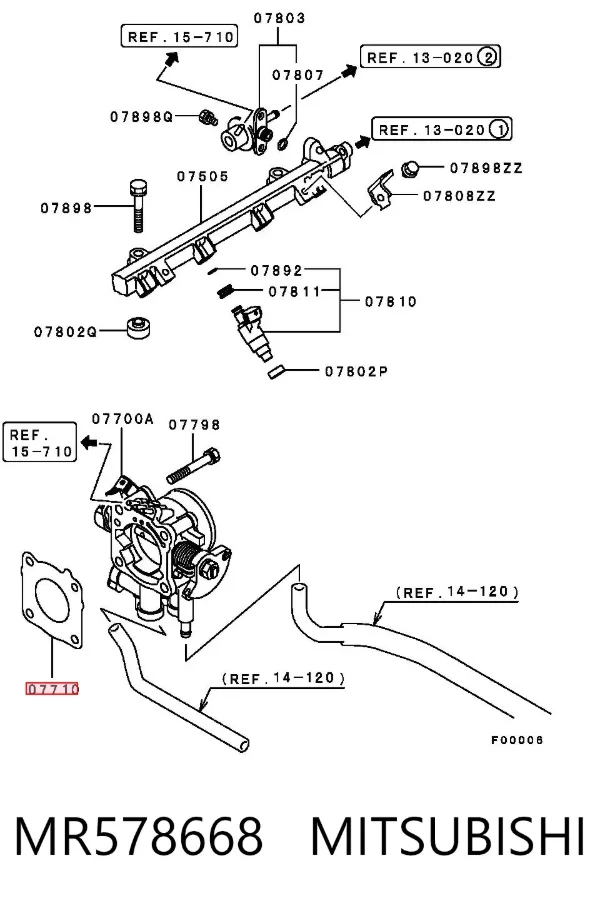 Прокладка дросельної заслінки MR578668 Mitsubishi