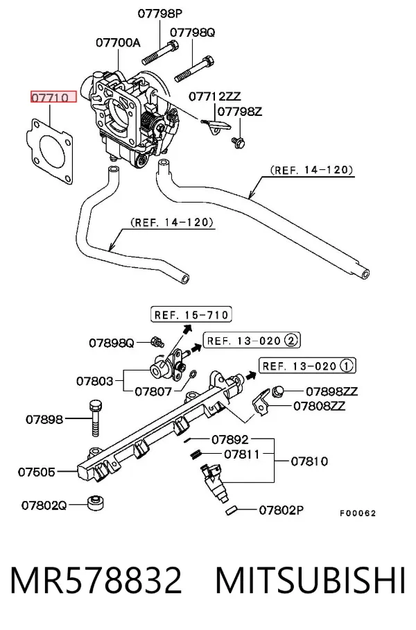 Прокладка дросельної заслінки MR578832 Mitsubishi