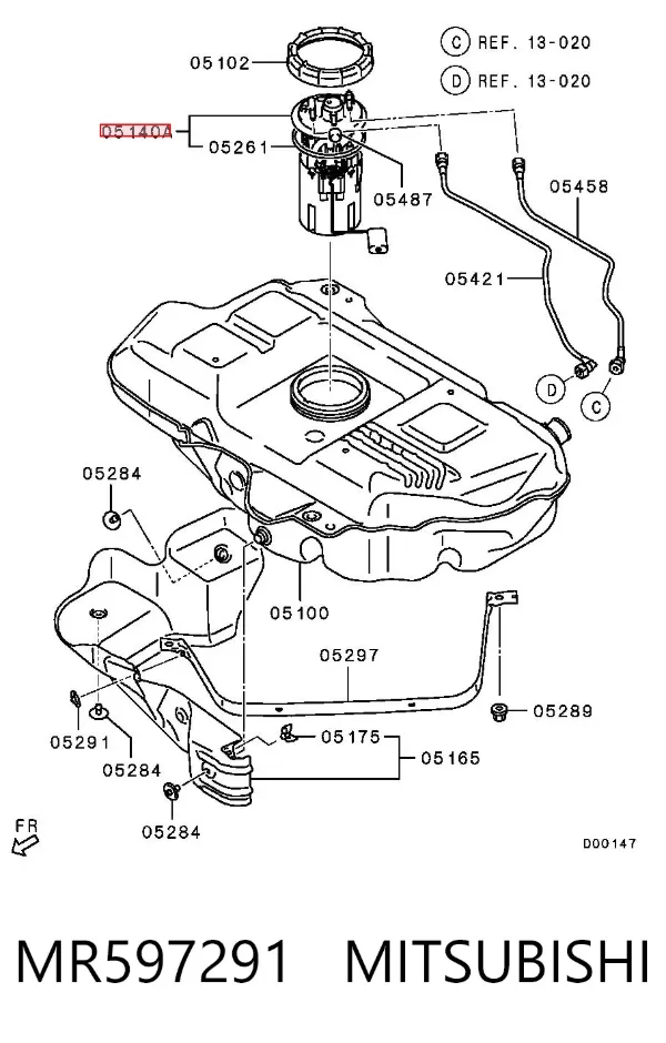 Бензонасос MR597291 Mitsubishi