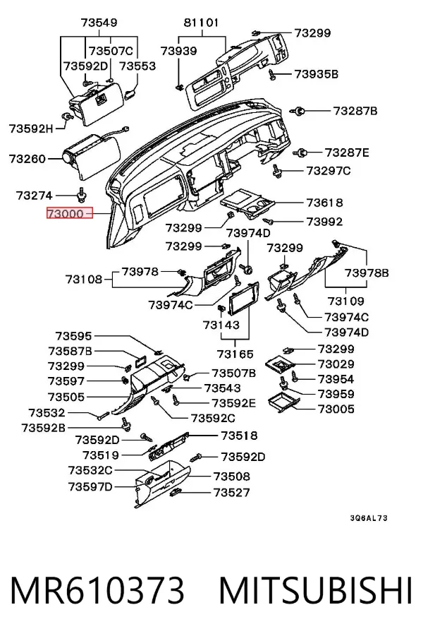 Панель приладів торпеди MR610373 Mitsubishi