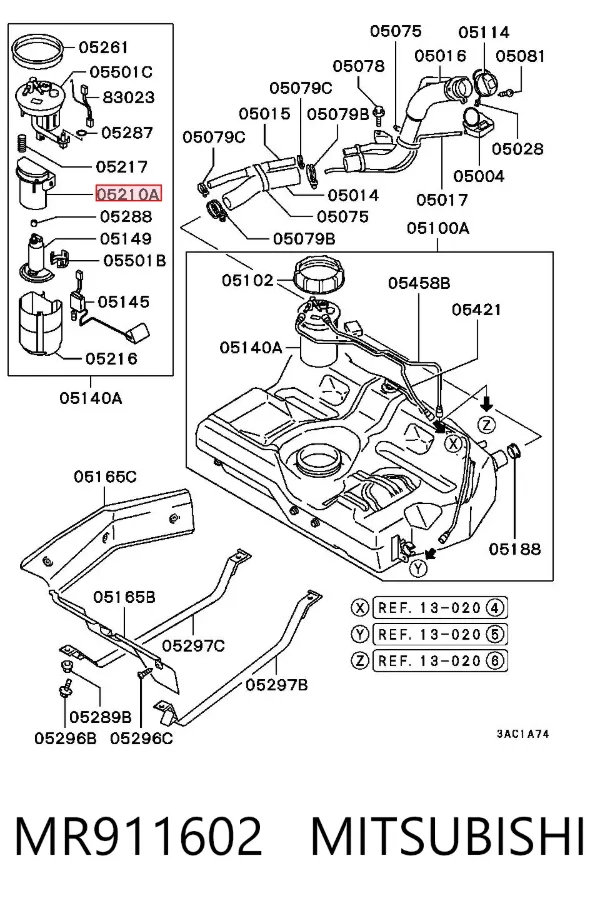 Паливний фільтр MR911602 Mitsubishi