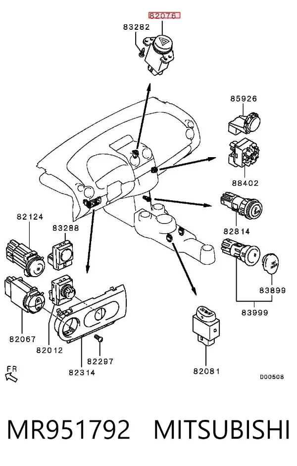 Кнопка аварійки Mitsubishi Colt VI