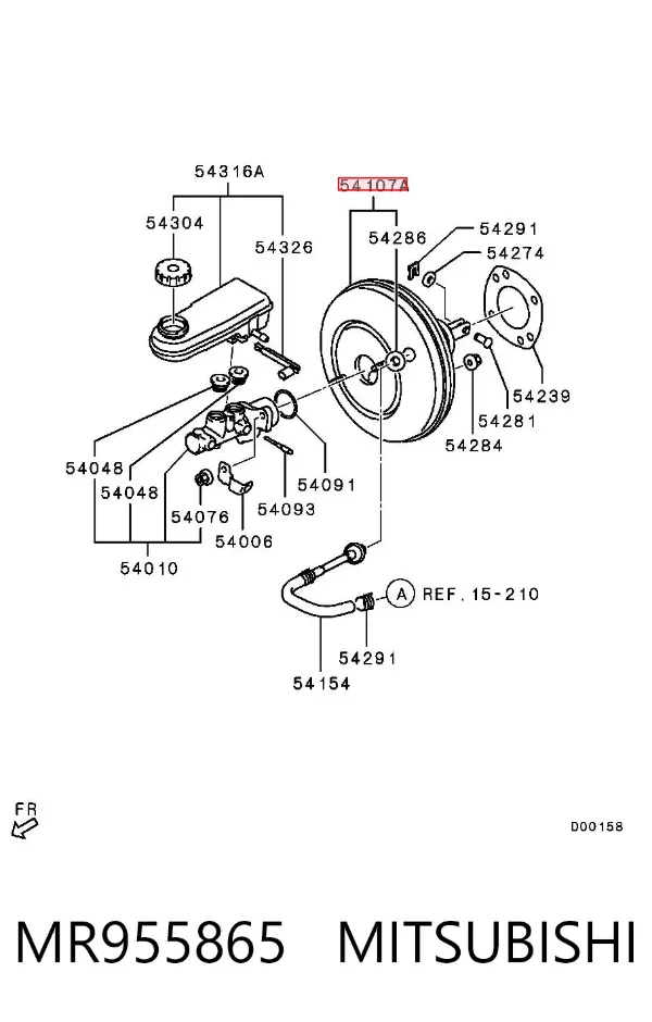 Підсилювач гальм MR955865 Mitsubishi
