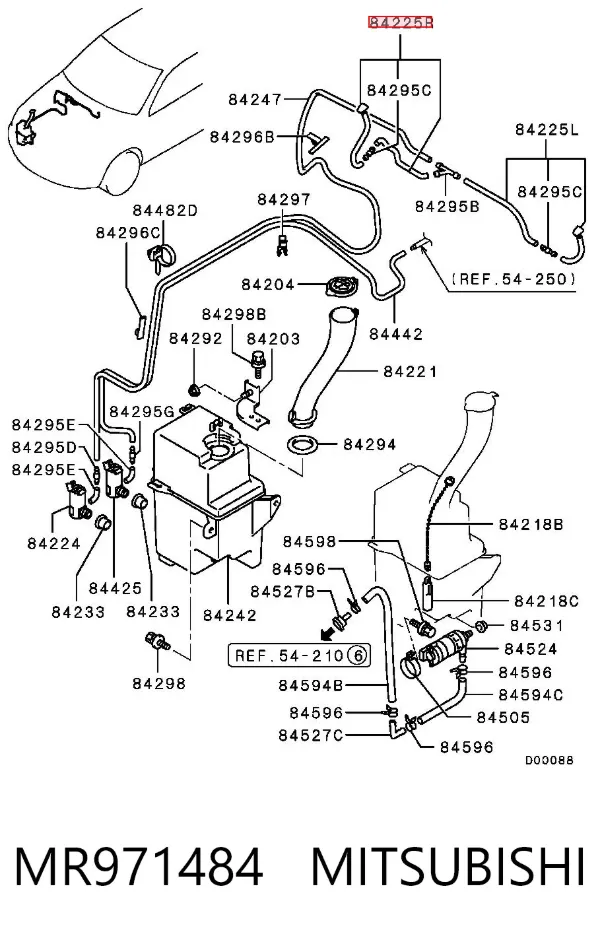 Форсунка омивача MR971484 Mitsubishi