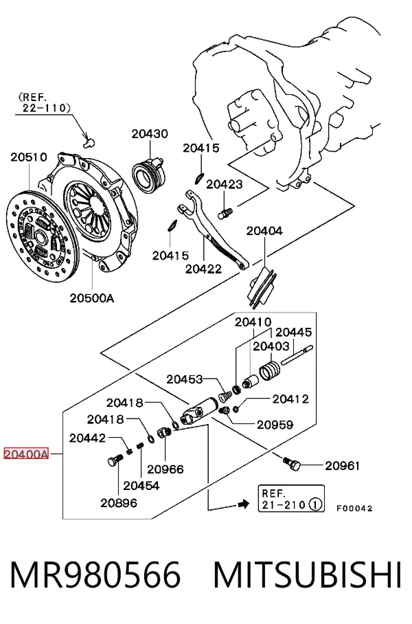 Робочий циліндр зчеплення MR980566 Mitsubishi