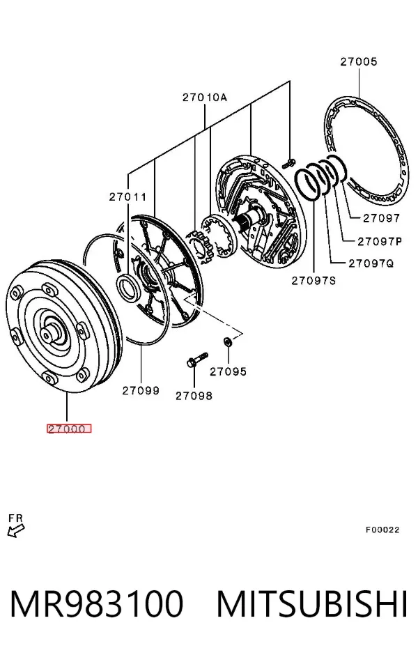 Гідротрансформатор АКПП MR983100 Mitsubishi