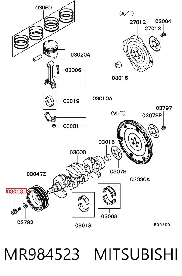 Болт колінвалу MR984523 Mitsubishi