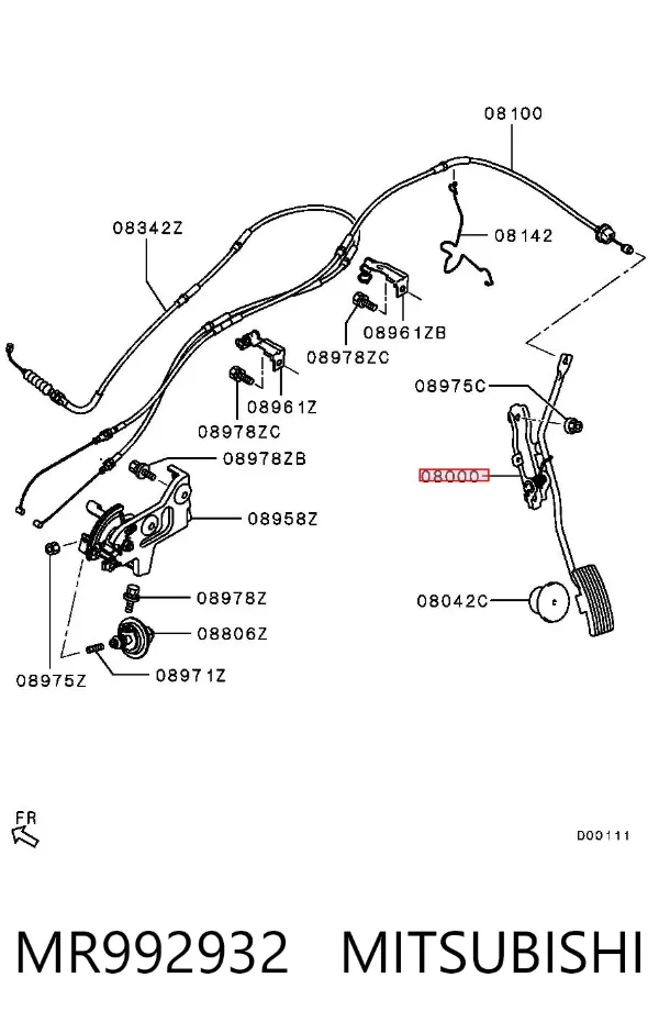Педаль газу MR992932 Mitsubishi