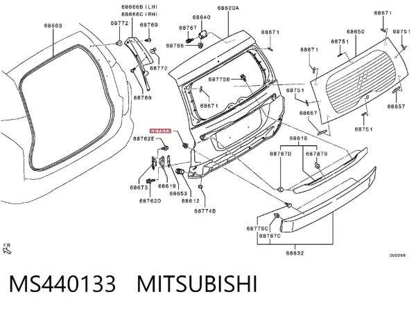 Болт/гайка кріплення MS440133 Mitsubishi