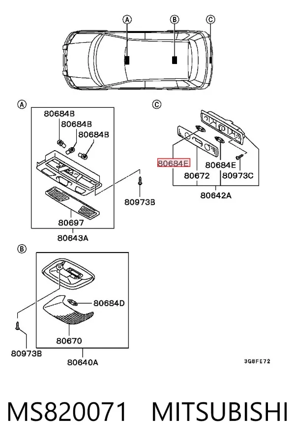 Лампочка MS820071 Mitsubishi