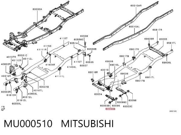 Болт кріплення заднього нижнього важеля MU000510 Mitsubishi