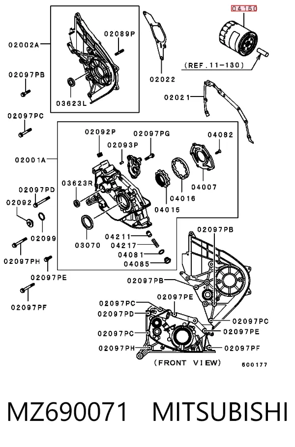Масляний фільтр MZ690071 Mitsubishi