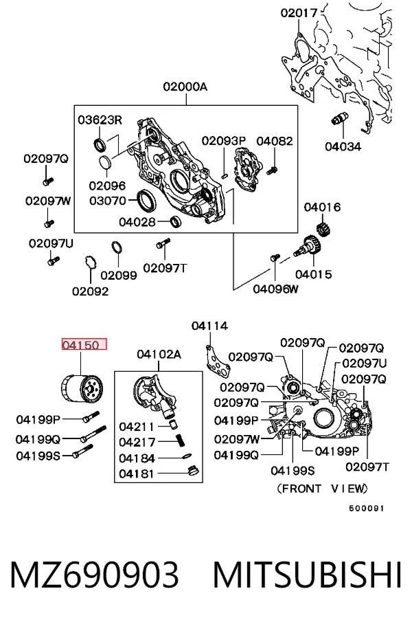 Масляний фільтр MZ690903 Mitsubishi