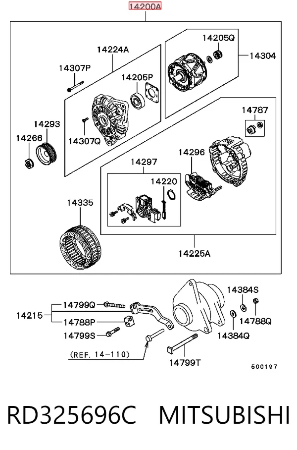 Генератор RD325696C Mitsubishi