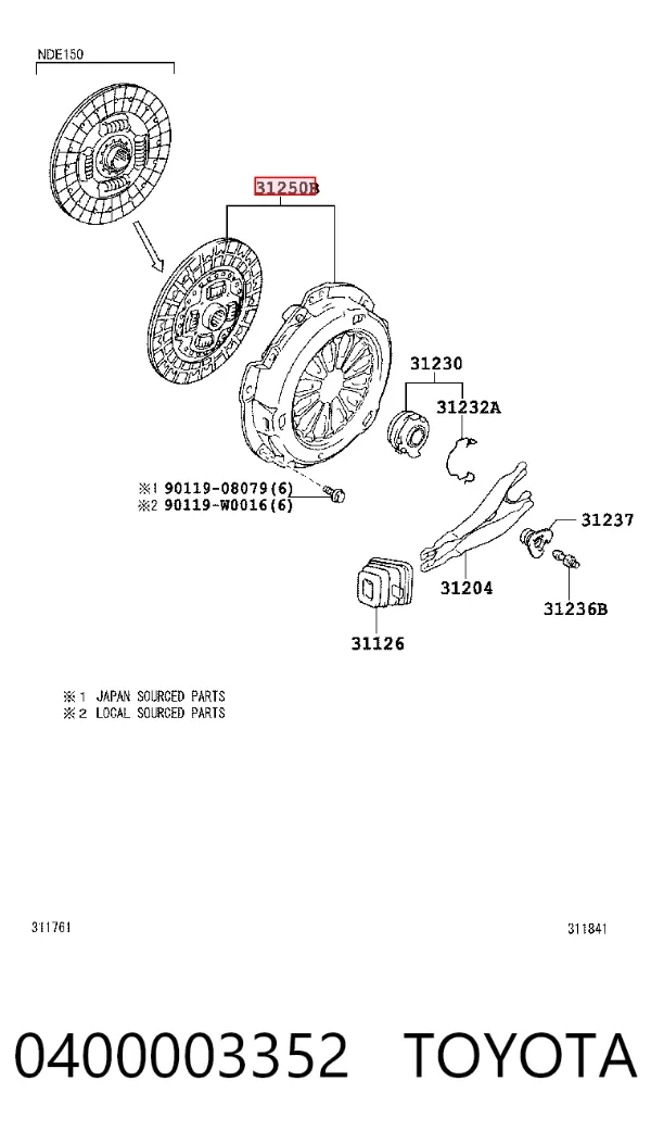 Зчеплення 0400003352 Toyota