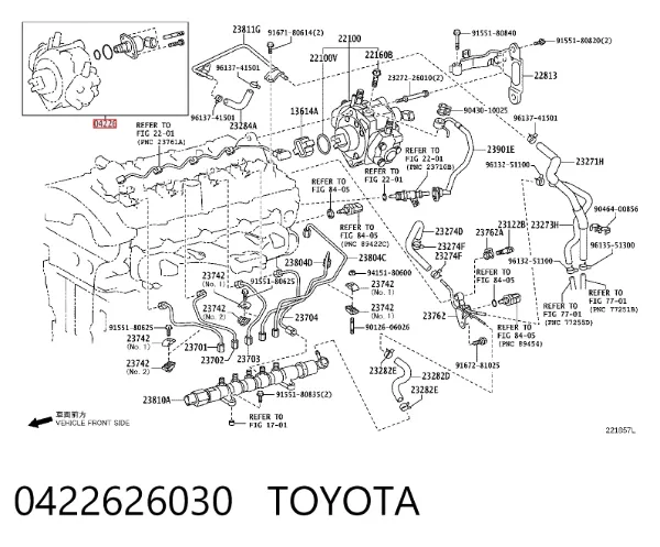 Клапан регулювання тиску, редукційний клапан ПНВТ 0422626030 Toyota