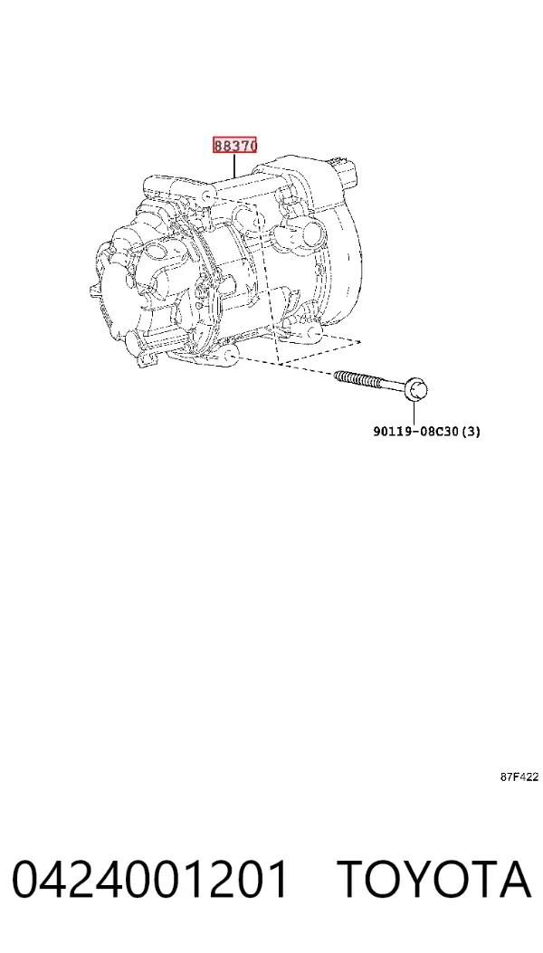 Компресор кондиціонера 0424001201 Toyota