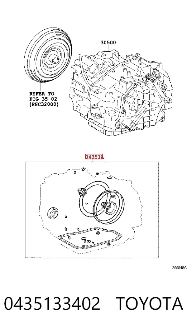Ремкомплект АКПП 0435133402 Toyota