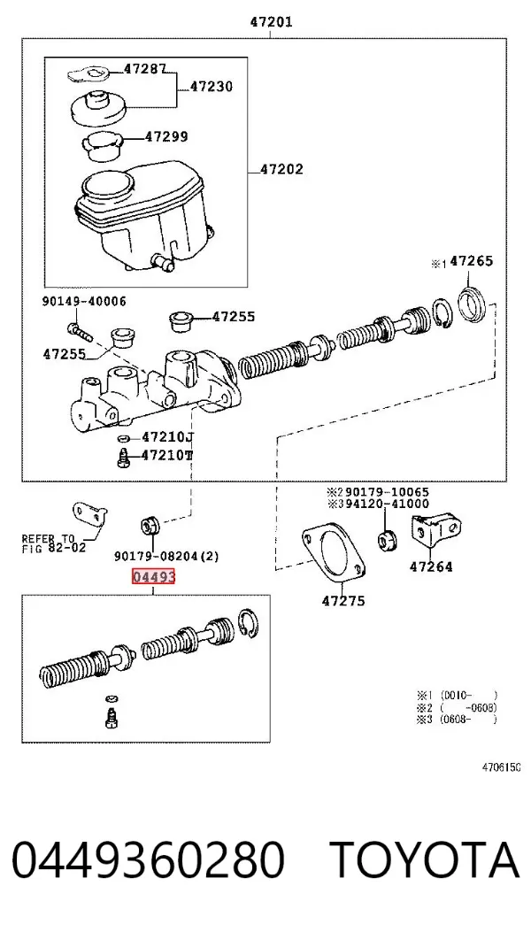 Ремкомплект гальмівного циліндру 0449360280 Toyota