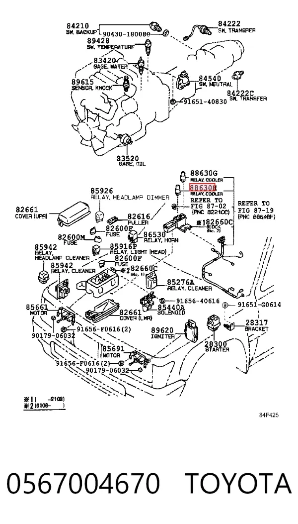 Реле вентилятора 0567004670 Toyota