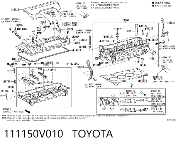 Прокладка ГБЦ 111150V010 Toyota