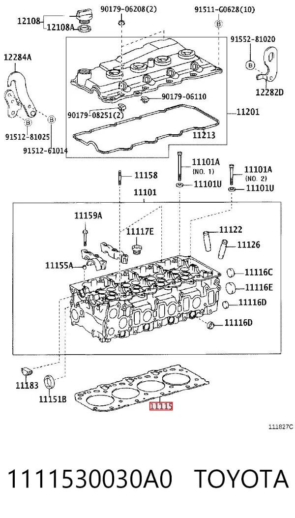 Прокладка ГБЦ 1111530030A0 Toyota