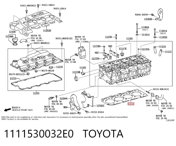 Прокладка ГБЦ 1111530032E0 Toyota