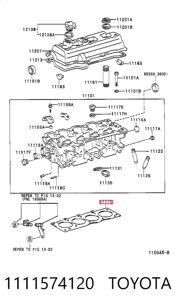 Прокладка ГБЦ 1111574120 Toyota