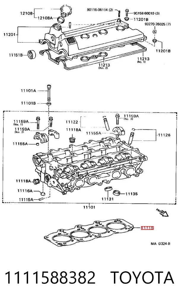 Прокладка ГБЦ 1111588382 Toyota