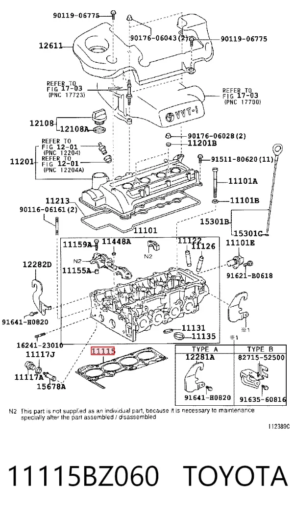 Прокладка ГБЦ 11115BZ060 Toyota