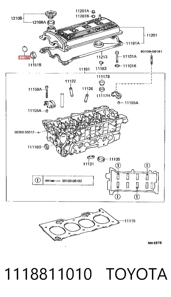 Заглушка-корок розподільника 1118811010 Toyota