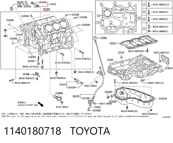 Блок циліндрів двигуна 1140180718 Toyota