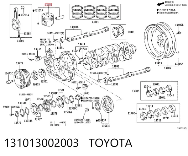 Поршень з пальцем без кілець, STD 131013002003 Toyota