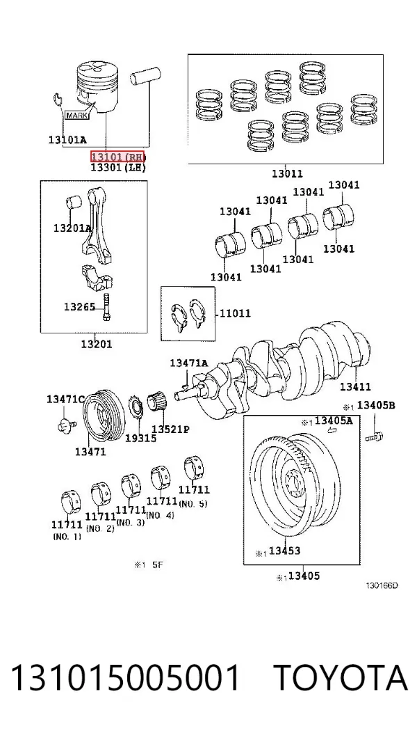 Поршень з пальцем без кілець, STD 131015005001 Toyota